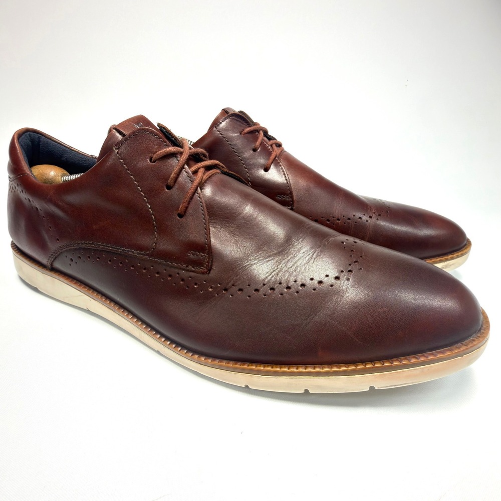 Josef Seibel Brown Leather Oxford Shoes Men EU 47 US 13 Casual Comfort‎ Lace Up